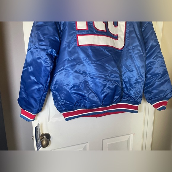 New York Giants  Reversible Starter Satin Jacket Blue / Red Size Large NWT Snap - Picture 7 of 15